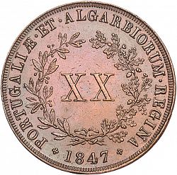 Large Reverse for 20 Réis ( Vintém ) 1847 coin