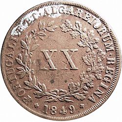 Large Reverse for 20 Réis ( Vintém ) 1849 coin