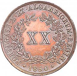 Large Reverse for 20 Réis ( Vintém ) 1850 coin