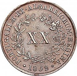 Large Reverse for 20 Réis ( Vintém ) 1852 coin