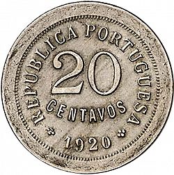 Large Reverse for 20 Centavos 1920 coin