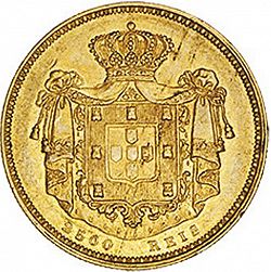 Large Reverse for 2500 Réis ( Meia Coroa de Ouro ) 1838 coin