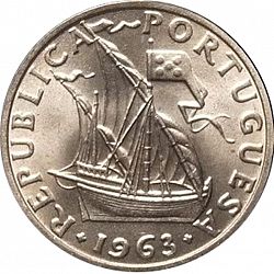 Large Obverse for 2,50 Escudos 1963 coin