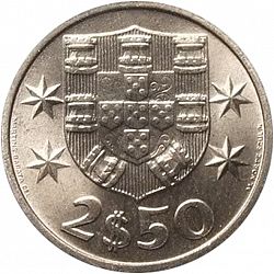 Large Reverse for 2,50 Escudos 1963 coin