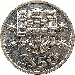 Large Reverse for 2,50 Escudos 1985 coin