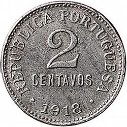 Large Reverse for 2 Centavos 1918 coin