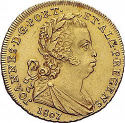 Large Obverse for 3200 Réis ( Meia Peça ) 1807 coin
