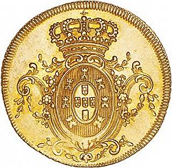 Large Reverse for 3200 Réis ( Meia Peça ) 1805 coin