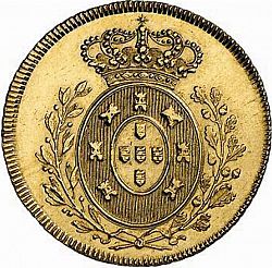 Large Reverse for 3750 Réis ( Meia Peça ) 1827 coin