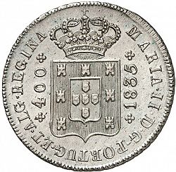 Large Obverse for 480 Réis ( Cruzado Novo ) 1835 coin