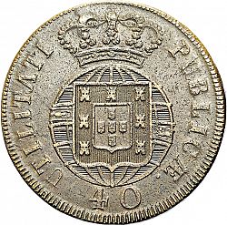 Large Reverse for 40 Réis ( Pataco ) 1822 coin