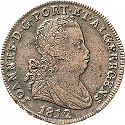 Large Obverse for 40 Réis ( Pataco ) 1812 coin