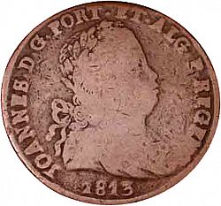Large Obverse for 40 Réis ( Pataco ) 1813 coin