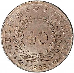 Large Reverse for 40 Réis 1828 coin