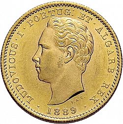 Large Obverse for 5000 Réis ( Meia Coroa ) 1889 coin