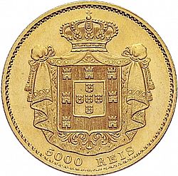 Large Reverse for 5000 Réis ( Meia Coroa ) 1867 coin