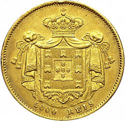 Large Reverse for 5000 Réis ( Meia Coroa ) 1860 coin