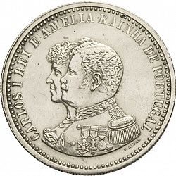 Large Obverse for 500 Réis ( Cinco Tostôes ) 1898 coin