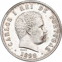 Large Obverse for 500 Réis ( Cinco Tostôes ) 1899 coin