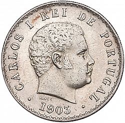 Large Obverse for 500 Réis ( Cinco Tostôes ) 1903 coin