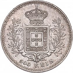 Large Reverse for 500 Réis ( Cinco Tostôes ) 1908 coin