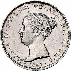 Large Obverse for 500 Réis ( 5 Tostôes ) 1841 coin