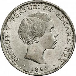 Large Obverse for 500 Réis ( 5 Tostôes ) 1854 coin