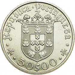 Large Obverse for 50 Escudos 1968 coin