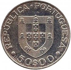 Large Obverse for 50 Escudos 1969 coin