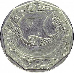 Large Reverse for 50 Escudos 1988 coin