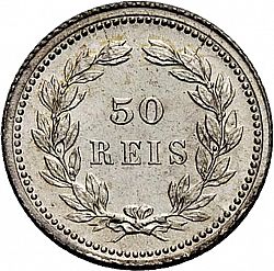 Large Reverse for 50 Réis ( Meio Tostâo ) 1893 coin