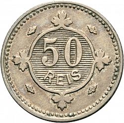 Large Reverse for 50 Réis ( Meio Tostâo ) 1900 coin
