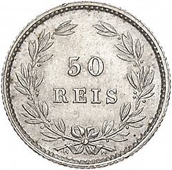 Large Reverse for 50 Réis ( Meio Tostâo ) 1877 coin