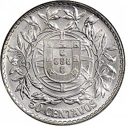 Large Reverse for 50 Centavos 1916 coin