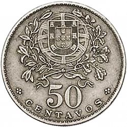 Large Reverse for 50 Centavos 1928 coin