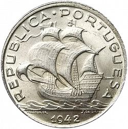 Large Obverse for 5 Escudos 1942 coin