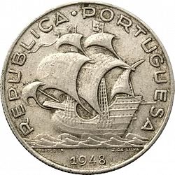 Large Obverse for 5 Escudos 1948 coin