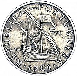 Large Obverse for 5 Escudos 1964 coin
