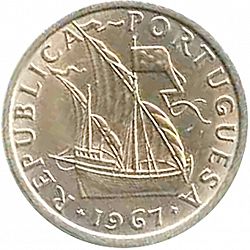 Large Obverse for 5 Escudos 1967 coin