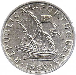 Large Obverse for 5 Escudos 1980 coin