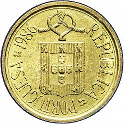 Large Obverse for 5 Escudos 1986 coin