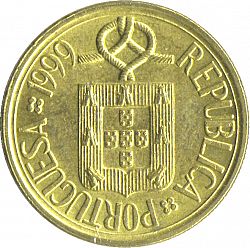 Large Obverse for 5 Escudos 1999 coin