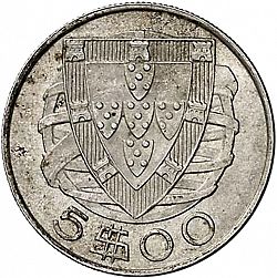 Large Reverse for 5 Escudos 1946 coin