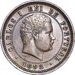 Large Obverse for 5 Réis 1892 coin