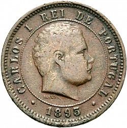 Large Obverse for 5 Réis 1893 coin