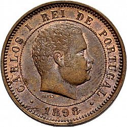 Large Obverse for 5 Réis 1898 coin