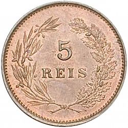 Large Reverse for 5 Réis 1900 coin