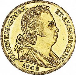 Large Obverse for 6400 Réis ( Peça ) 1802 coin