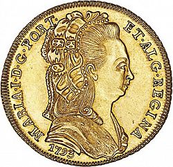 Large Obverse for 6400 Réis ( Peça ) 1793 coin