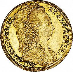 Large Obverse for 6400 Réis ( Peça ) 1795 coin